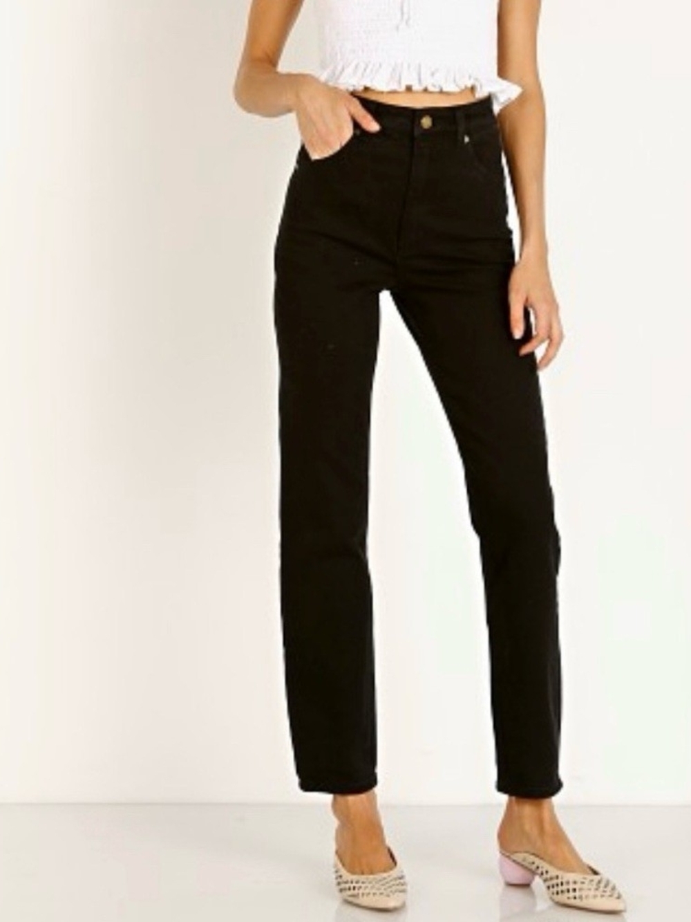 Rolla’s Dusters High Rise Slim Straight Leg Black Denim Jeans Size 25
